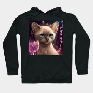 Burmese Cat Enjoys Her Cocktail Hoodie